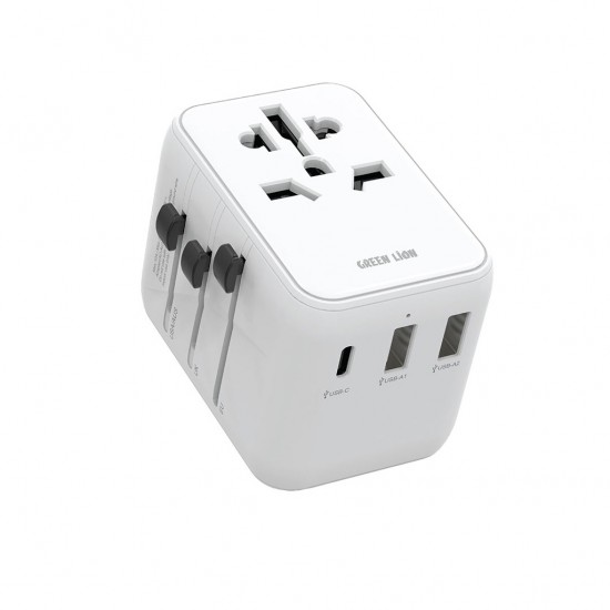 Green Lion 20W Universal Travel Adapter (White)